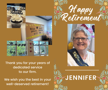 Happy Retirement, Jennifer!